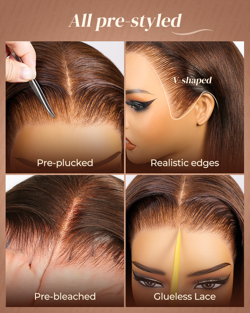 Arabella 13x6 Three-Go™ Chocolate Brown Glueless Wig Body Wave With Drawstring 100% Human Hair Wig