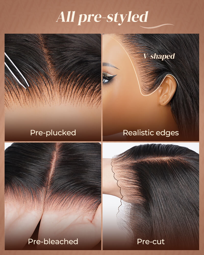 Arabella 13x6 Three-Go™ Glueless Wig Silky Straight With Drawstring Natural Black 100% Human Hair Wig