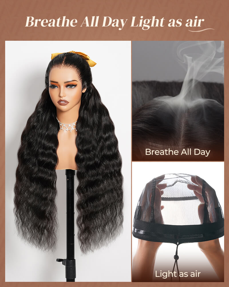 【$299 = 2 WIGS】Arabella 13x6 Three-Go™ Glueless Wig Loose Deep Wave With Drawstring Natural Black 100% Human Hair Wig