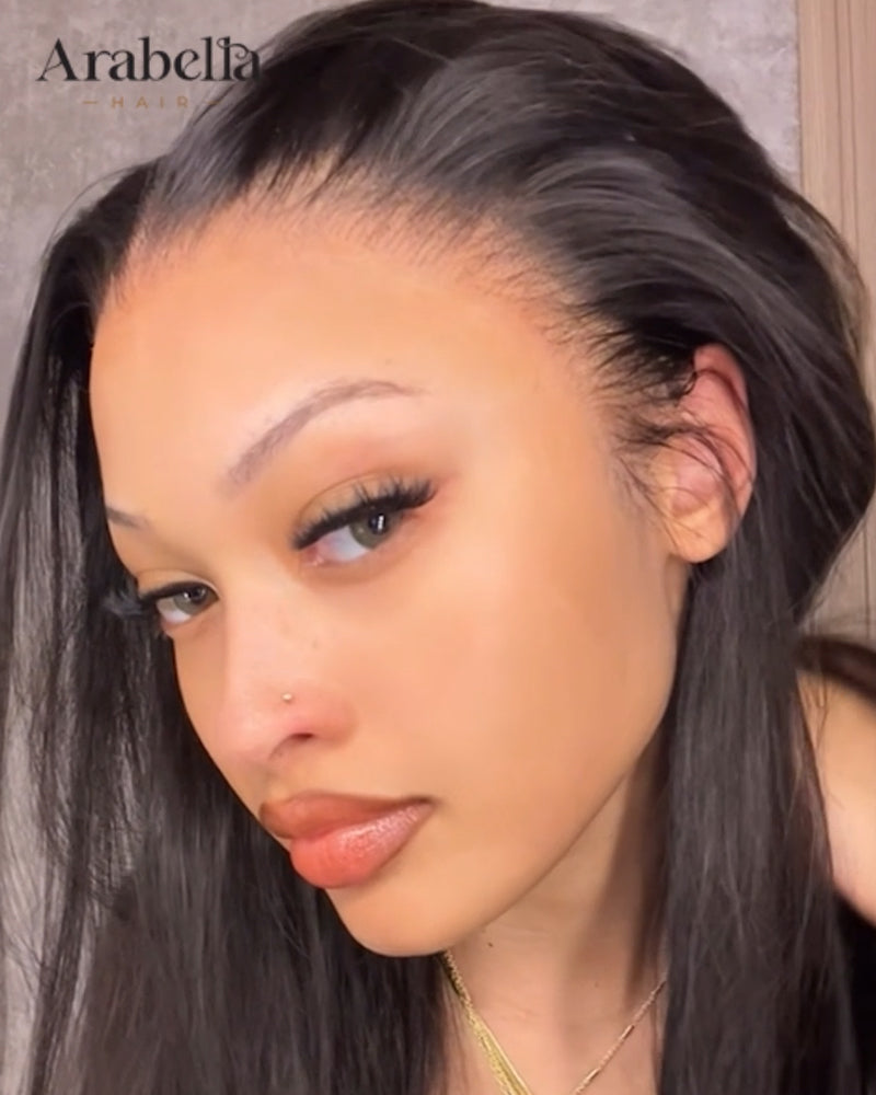 Arabella 13x6 Three-Go™ Glueless Straight Bob Invisible Knots Natural Black Beginner Friendly