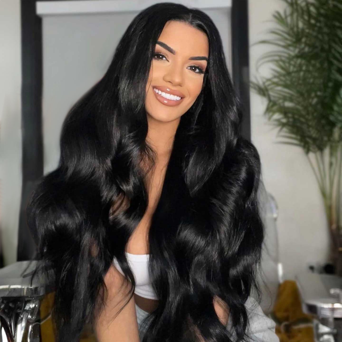 000 13x4 Lace Loose Body Wave Easy-Wear Natural Hairline Upgrade HD Lace Bleached Knots Natural Black Human Hair Wig Beginner-Friendly