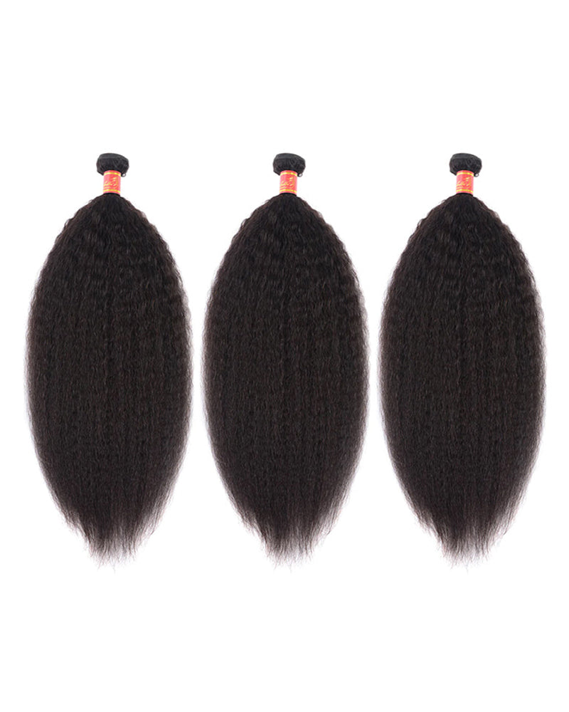 {12A 3Pcs} Yaki Straight 3 Bundles/Pack Human Virgin Hair Extensions