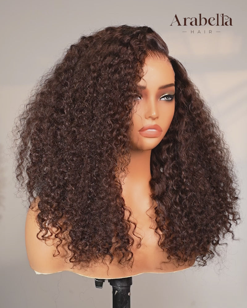 Pure-Luxe™ Water Wave Natural Black Pre-Cut 13x6 Lace Ultra-Dense Glueless Human Hair Wig