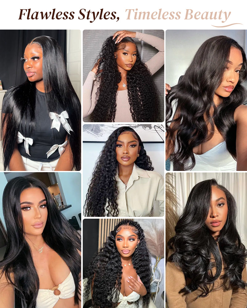 Arabella 13x4/6x5 Lace Silky Straight Wig Pre-cut Lace Natural Black Beginner Friendly