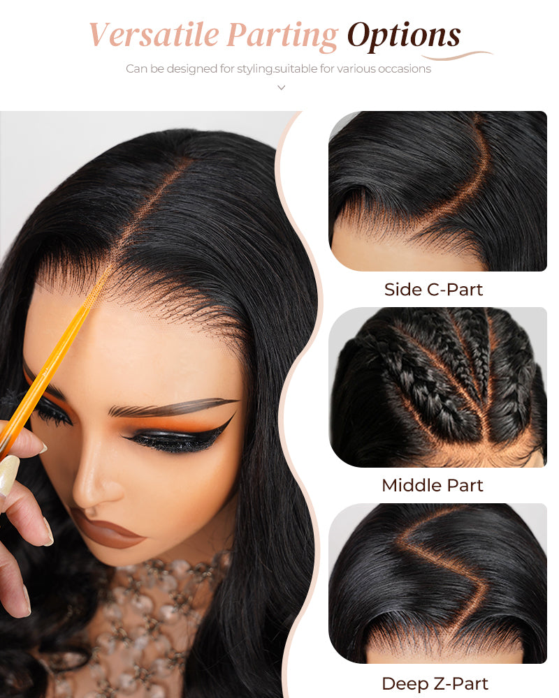 Arabella 6x5 Invisible Knots Glueless Silky Straight Wig Pre-cut Lace Natural Black Beginner Friendly