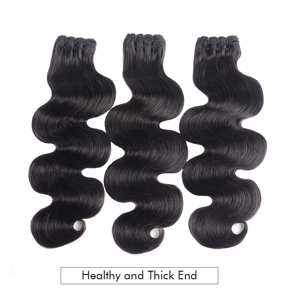 15A Mink Hair Double Drawn Raw Virgin Human Hair Weaves Body Wave 3 Bundles with Frontal Closure - arabellahair.com