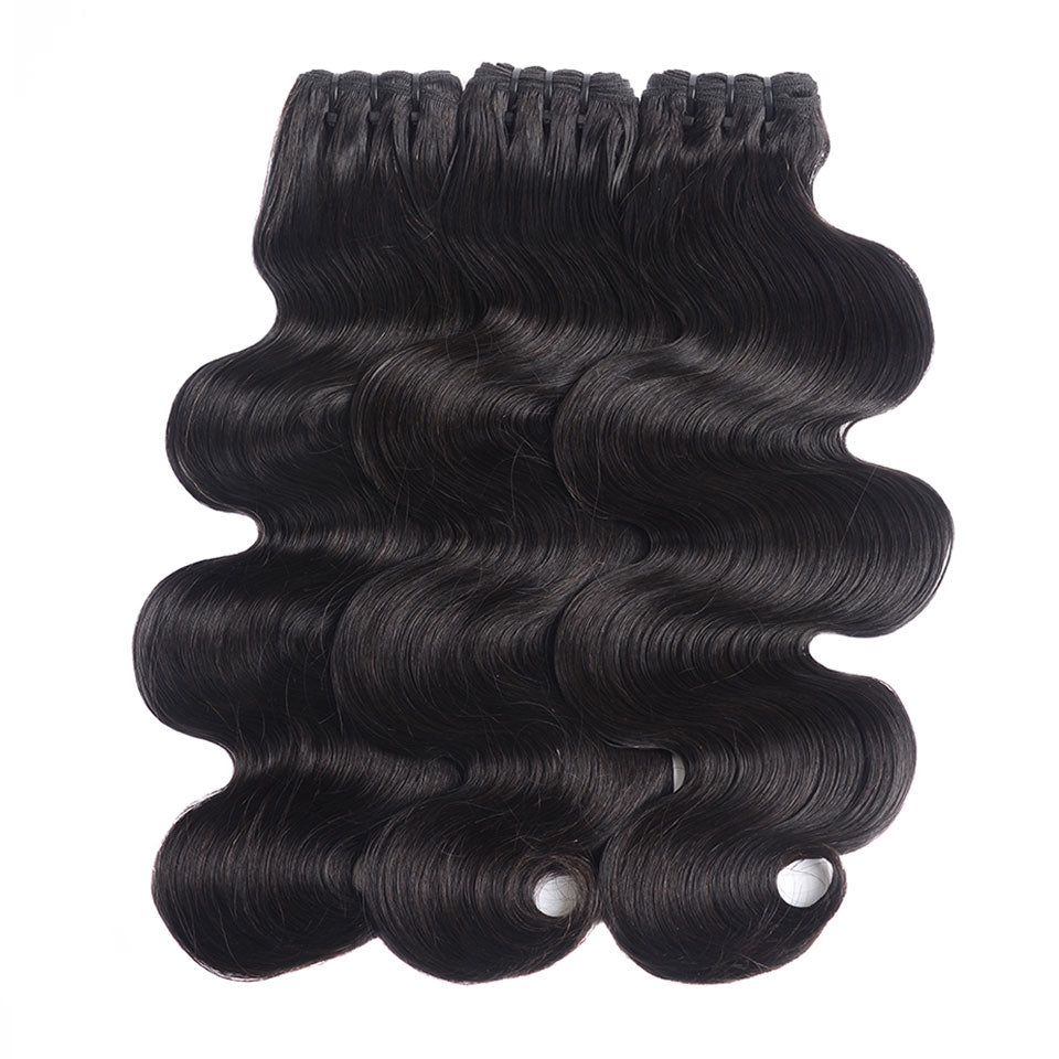 15A Mink Hair Double Drawn Raw Virgin Human Hair Weaves Body Wave 3 Bundles with Frontal Closure - arabellahair.com
