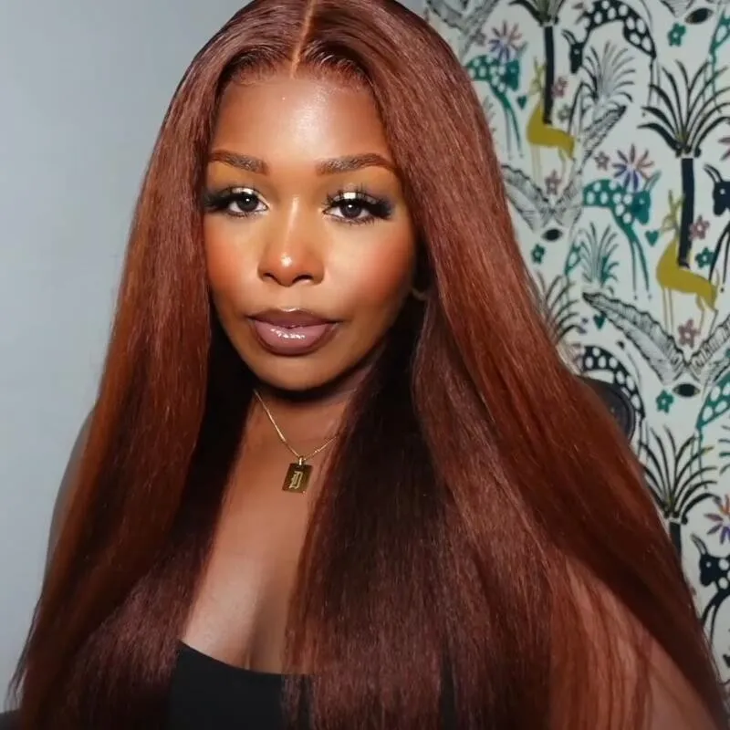 Human hair wig Yaki Straight