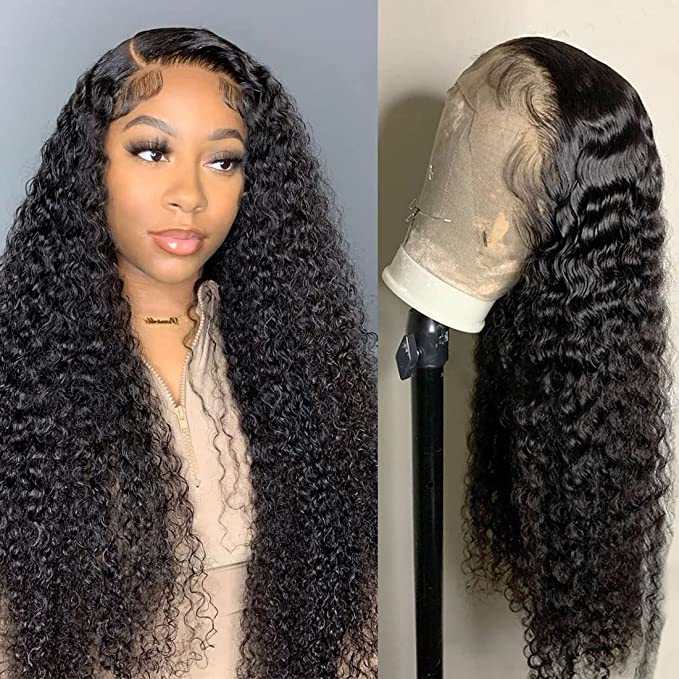Arabella 360 Full Lace Glueless Deep Wave Wig Invisi Drawstring Natural Black Pull & Go