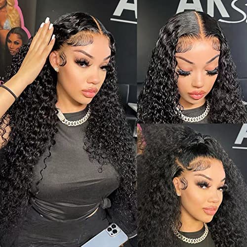 Arabella 6x5/13x4 Lace Glueless Water Wave Wig Pre-cut Lace Natural Black Beginner Friendly