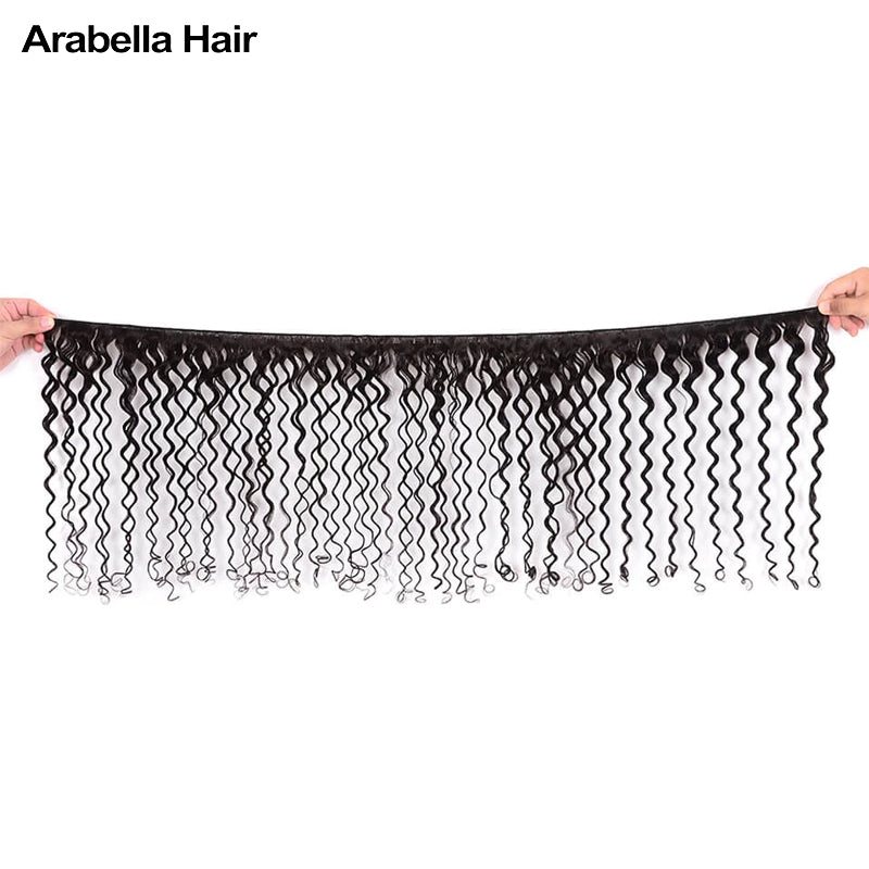 Human hair wig {15A 3Pcs}Water Wave Double Drawn Full End Unprocessed Hair Natural Black 3 Bundles/pack - arabellahair.com
