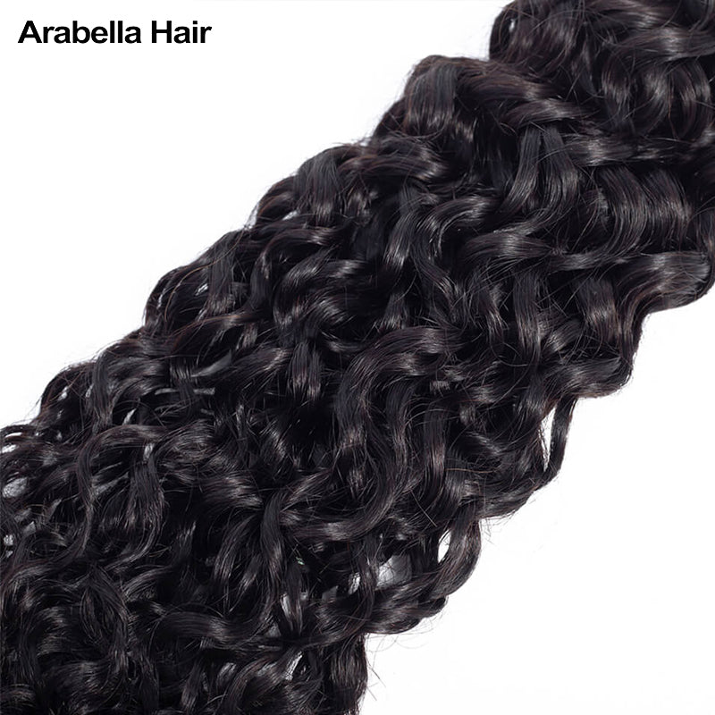 Human hair wig {15A 3Pcs}Water Wave Double Drawn Full End Unprocessed Hair Natural Black 3 Bundles/pack - arabellahair.com