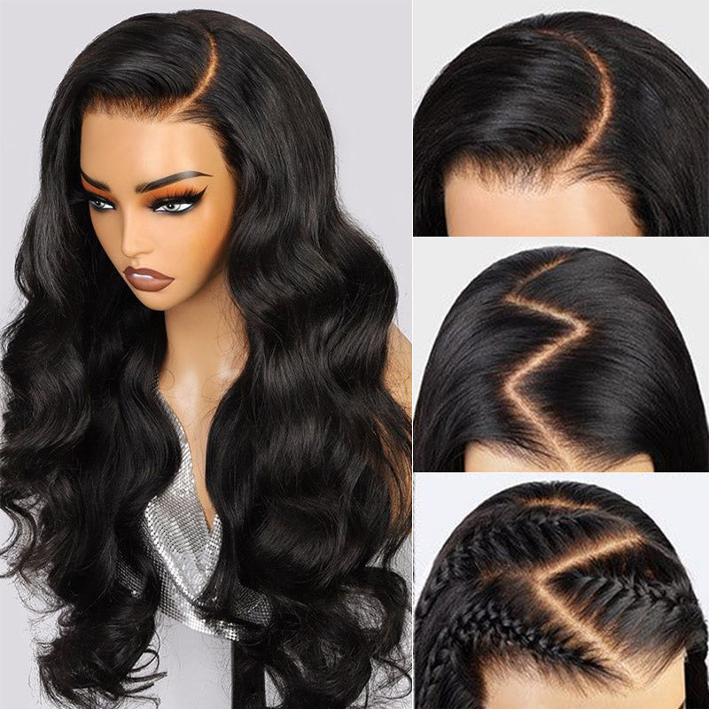 Easy-Wear Body Wave Pre-Cut Glueless 6x5 Lace Front Wig C-part Pre-bleached Knots Beginner-Friendly Human Hair