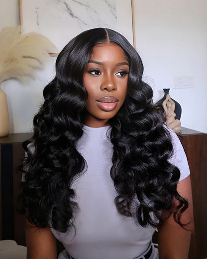 【$299 = 2 WIGS】Arabella 13x6 Three-Go™ Glueless Wig Loose Deep Wave With Drawstring Natural Black 100% Human Hair Wig