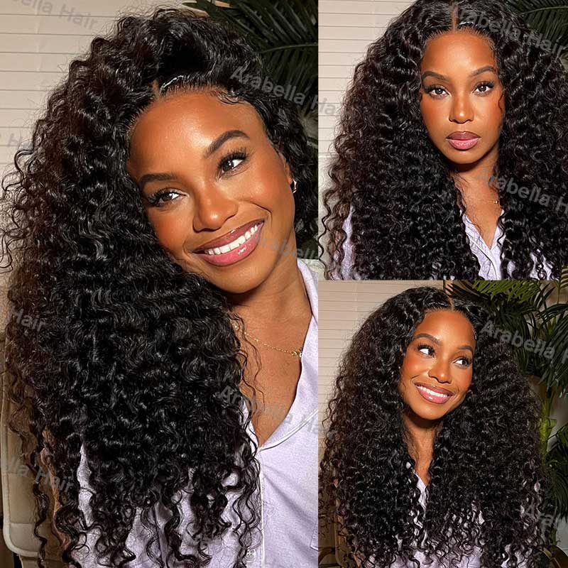 Glueless 5x5 Lace Curly Bohemian Style Natural Color Lace Frontal Colored Human Hair Wig