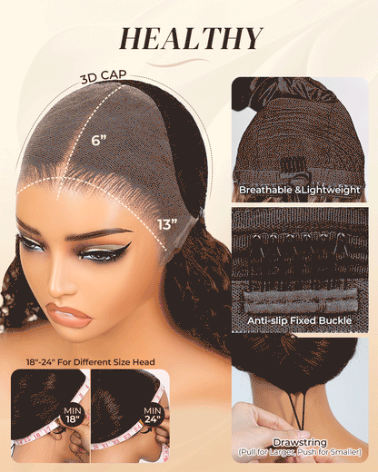 3D wig cap, seamless and breathable, fits various head sizes for all-day comfort.