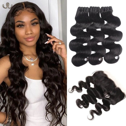 {15A 3Pcs} Body Wave Virgin Human Hair Weave 3 Bundles/pack 15A Grade Natural Black Arabella Hair 