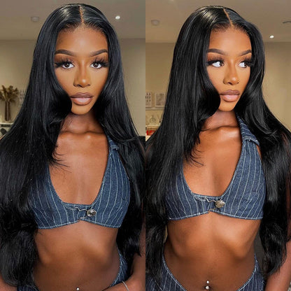 [Flash Sale] 4x4 Lace Closure Glueless Straight Wig Natural Black Human Hair Wigs