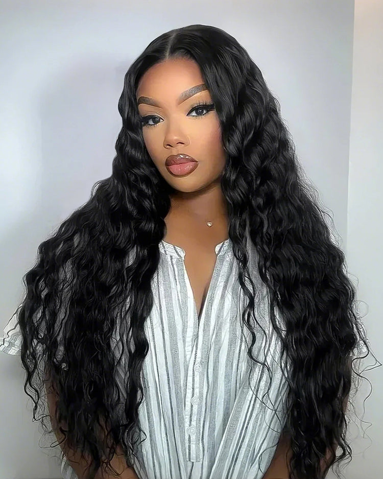 000Arabella 6x5 invisible knots Glueless Bohemian Curl Wig Pre-cut Lace Natural Black Beginner Friendly