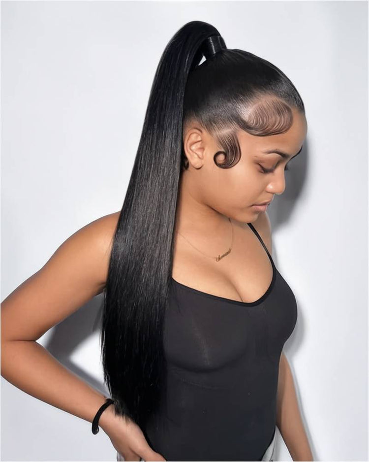 【$299 = 2 WIGS】Arabella 360 Full Lace Glueless Silky Straight Wig Invisi Drawstring Natural Black Pull &amp; Go