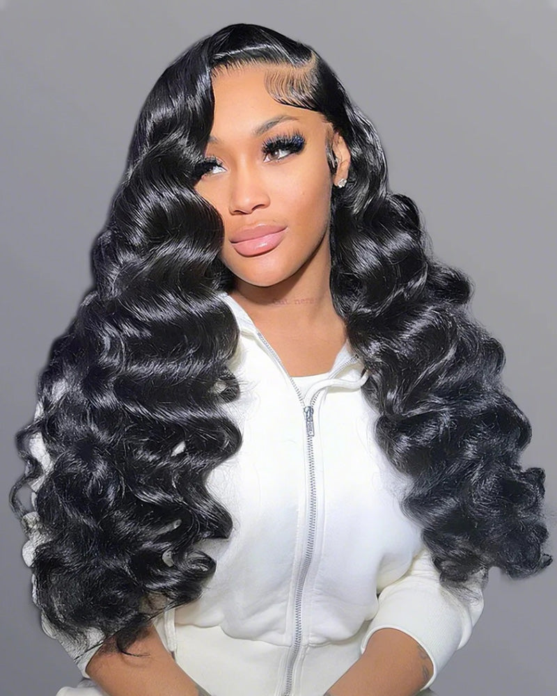 360 Lace Frontal Loose Wave Natural Black Human Hair Wig Free Part - Arabella Hair