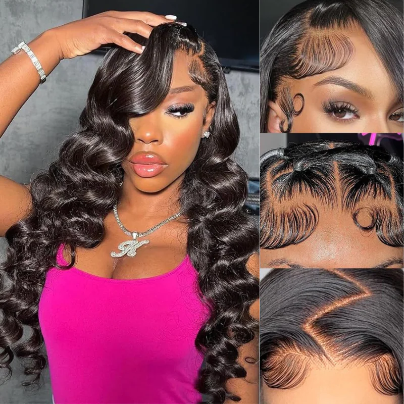 13x6 Lace Frontal Body Wave Natural Black Human Hair Wig - Arabella Hair