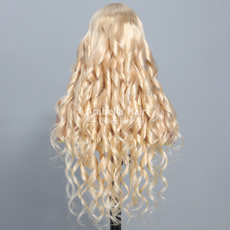000$300-$150 | 613 Blonde Glueless 3x2 Lace Wig Body Wave Color Wigs With Bangs High Quality