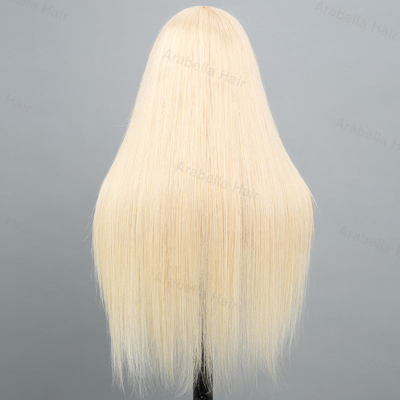 613 Blonde Non-Lace Layered Straight Machine Made Lightweight Human Hair Wig With Chic Gradient Color Options