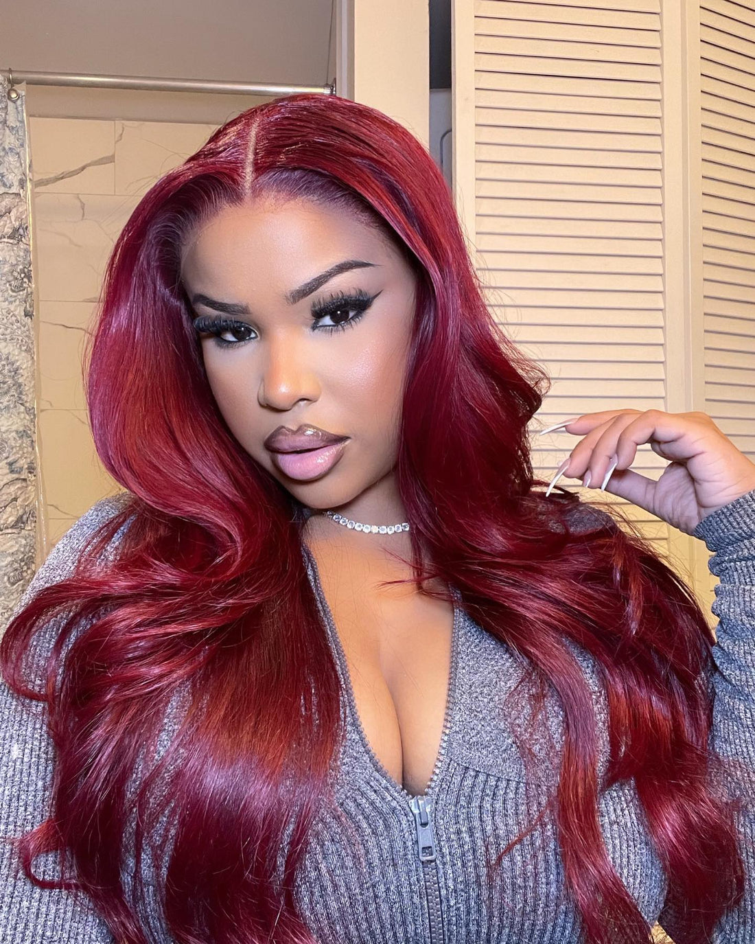 Arabella 6x5/13x4 Lace Glueless Burgundy 99J Straight Wig Pre-cut Lace Beginner Friendly