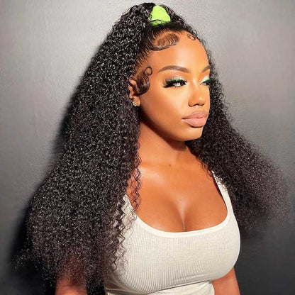 360 Lace Frontal Kinky Curly Natural Black Human Hair Wig Free Part - Arabella Hair