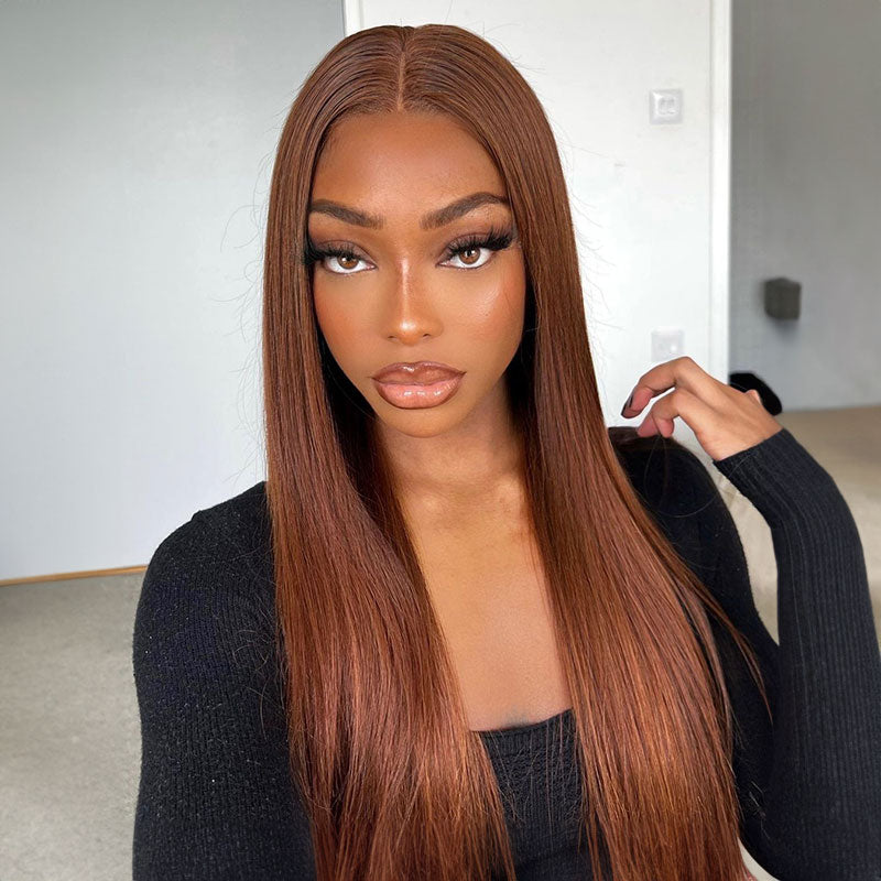 [Flash Sale] 4x4 Lace Closure Glueless Straight Wig Natural Black Human Hair Wigs