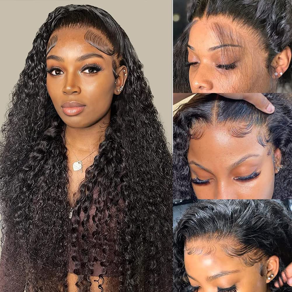 360 Lace Frontal Deep Wave Natural Black Human Hair Wig Free Part - Arabella Hair