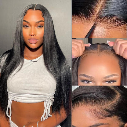 13x6 Lace Frontal Straight Natural Black Human Hair Wig- Arabella Hair