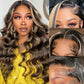 Balayage Highlight Body Wave Human Hair Wig - 6x5/13x4 Lace Front Pre-Plucked Hairline Free Part