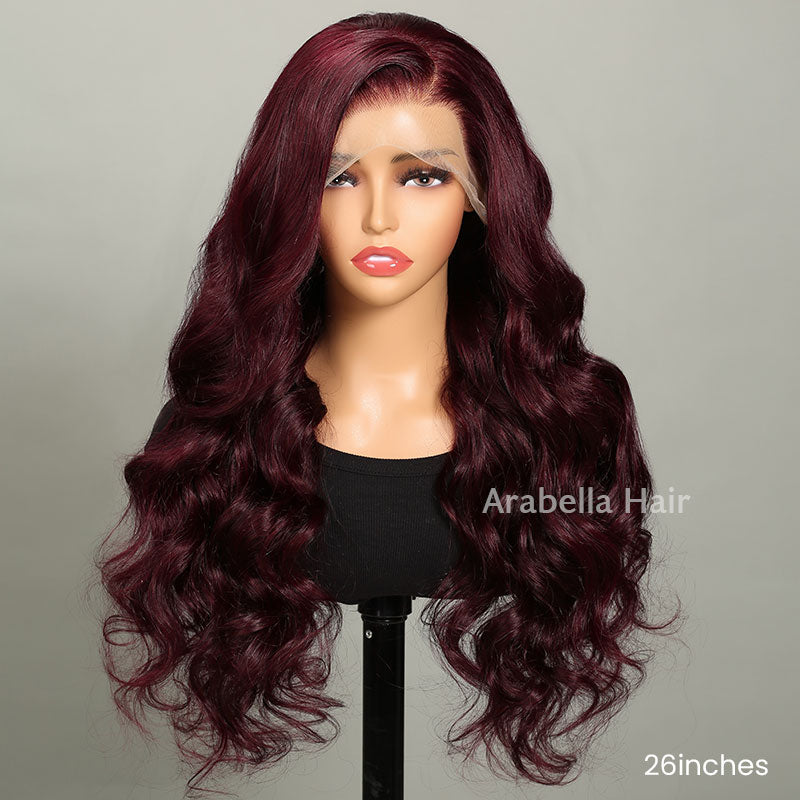 【Super Sale】Dark Purple Plum Color Wigs - Body Wave 13x4/5x6 Lace Frontal Wigs Preplucked Human Hair Wigs