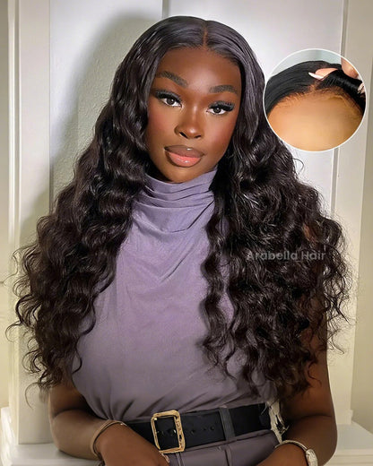 Loose Wave Pre-Cut Glueless 6x5 Lace Closure Wig Human Hair Pre-Bleached Knots Beginner-Friendly Natural Hairline