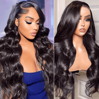 360 Full Lace Frontal Body Wave Wig - Free Part Human Hair Wig with Baby Hair Natural Black Wigs Arabella Hair 