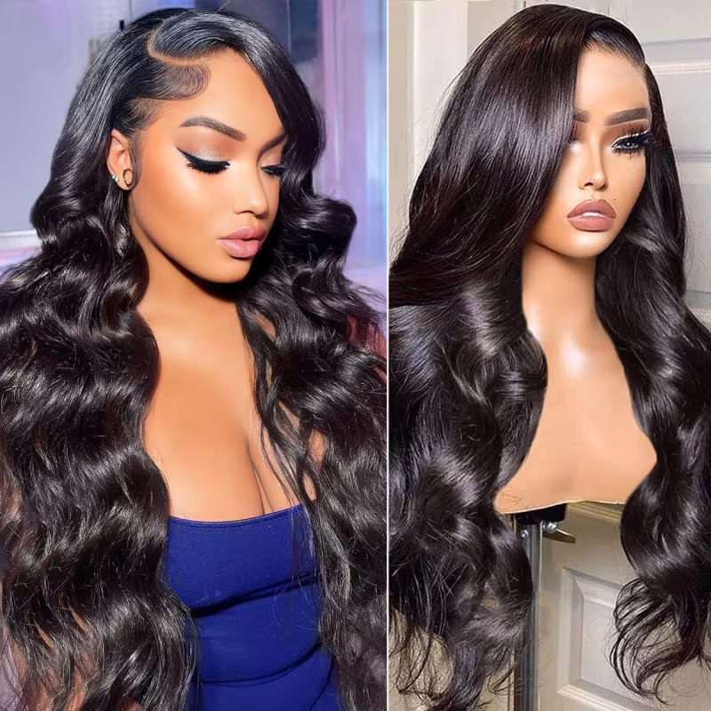 13x6 Lace Frontal Body Wave Natural Black Human Hair Wig - Arabella Hair