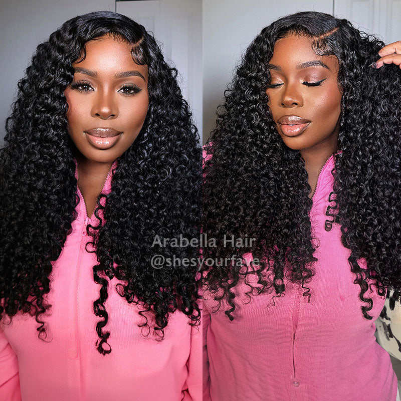 Flash Sale: Glueless Jerry Curly Wave 4x4 Lace Closure Natural Black Human Hair Wig