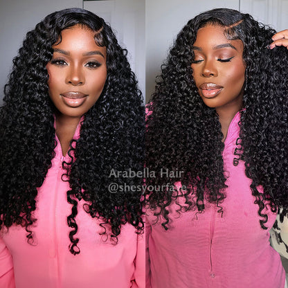 5x5 Lace Closure Glueless Jerry Curly Natural Black Human Hair Wig