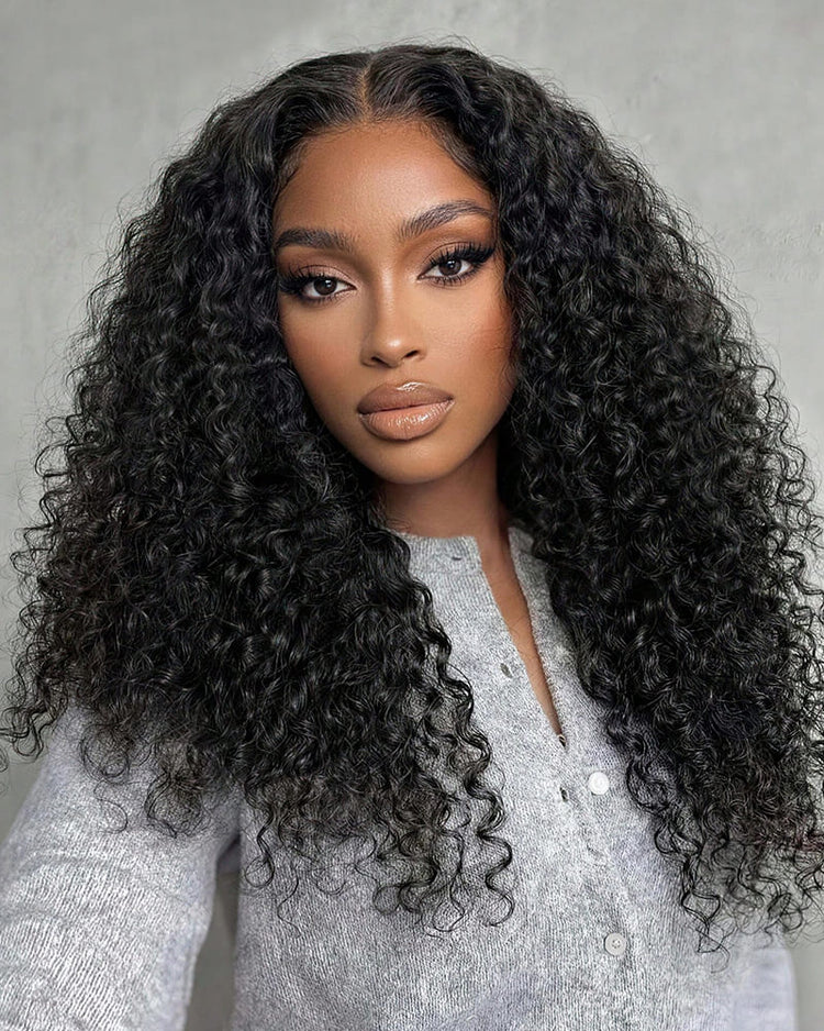 Arabella Zerowear™ 13x6 Invisible HD Lace Glueless Wig Water Wave With Drawstring Natural Black 100% Human Hair Wig