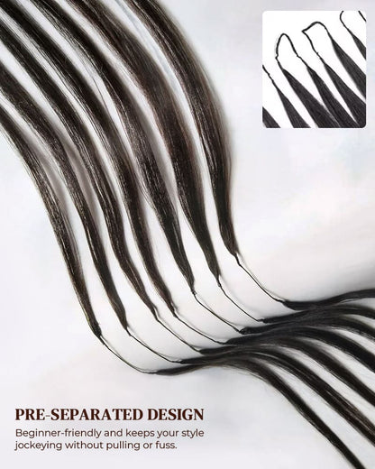 Arabella Water Wave Feather Crochet Hair Natural Black Hair Extensions Pre-Separated Lightweight Miracle Knots