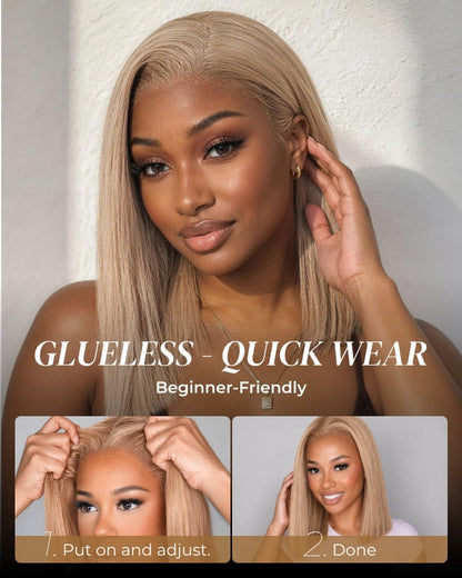 Arabella 6x5 Invisible Knots Glueless Milk Tea Brown Straight Bob Wig Pre-cut Lace Beginner Friendly