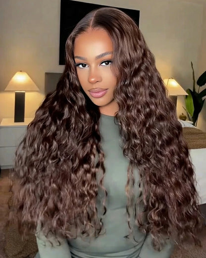 【$299 = 2 WIGS】Arabella 13x6 Three-Go™ Chocolate Brown Glueless Wig Bohemian Curl With Drawstring 100% Human Hair Wig