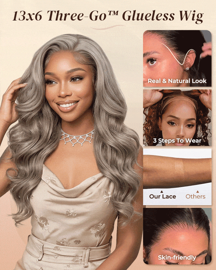 Arabella 13x6 Three-Go™ Cool-Toned Blonde Glueless Loose Body Wave With Drawstring 100% Human Hair Wig
