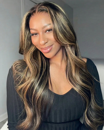 Arabella 13x6 Three-Go™ Balayage Highlight Glueless Wig Body Wave With Drawstring 100% Human Hair Wig