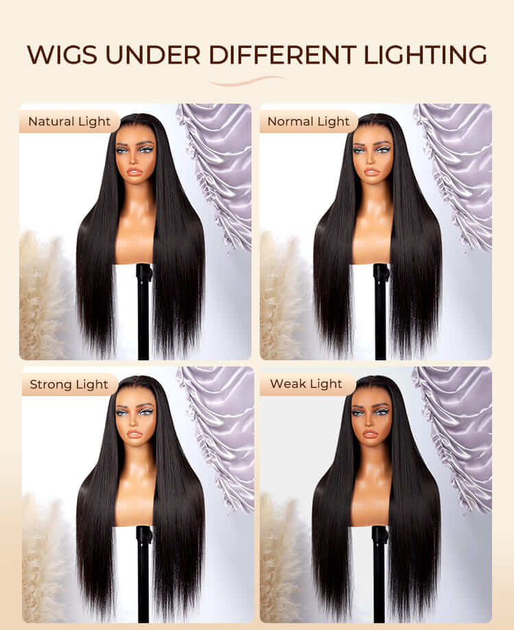 wigs under different lighting, glueless wig near me