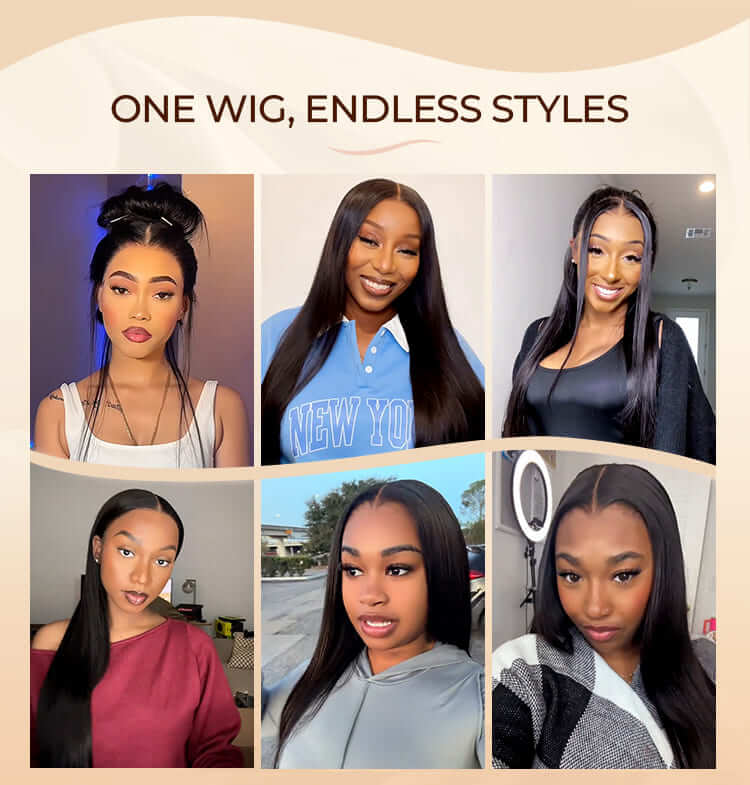 one wig, endless styles, glueless wigs near me | arabella hair