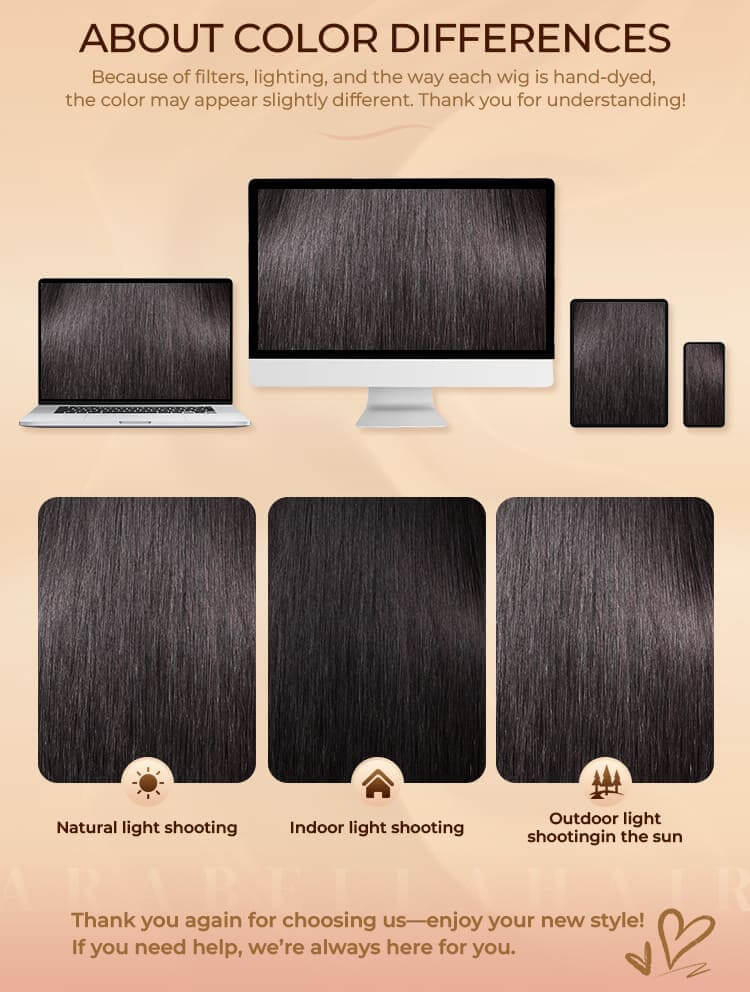 wig color difference on different device, glueless wig near me | arabella hair