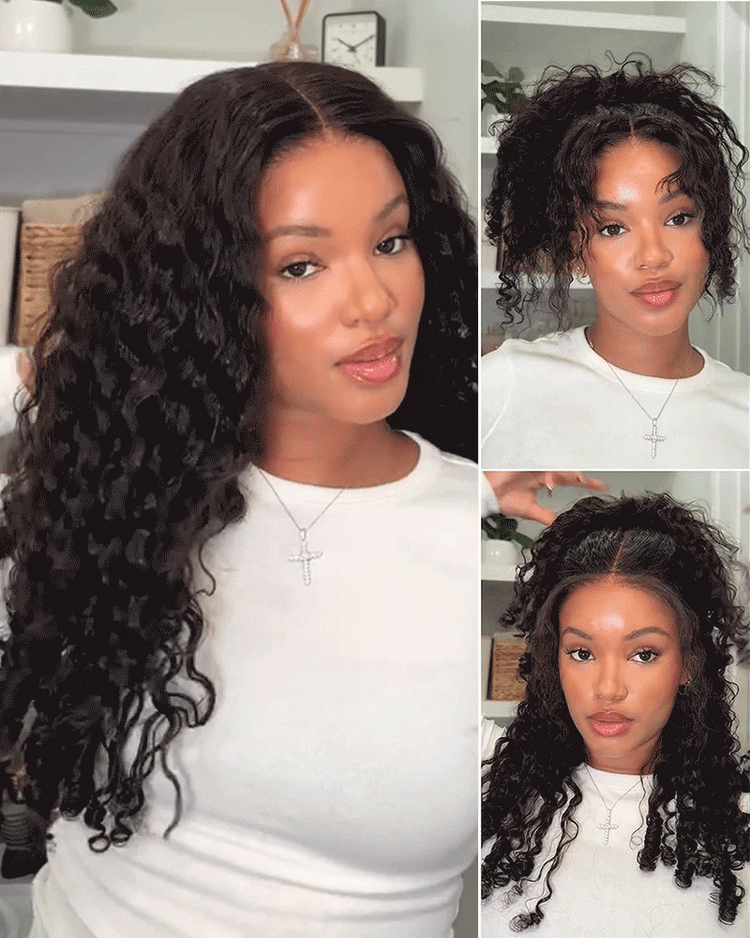 Arabella 13x6 Three-Go™ Glueless Wig Burmese Curly Natural Black With Drawstring